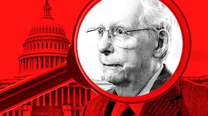 Mitch McConnell in front of the Capitol.