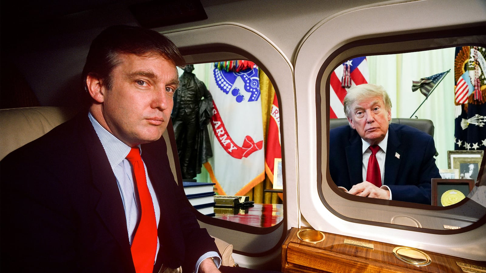 Donald Trump in 1987 and in 2026