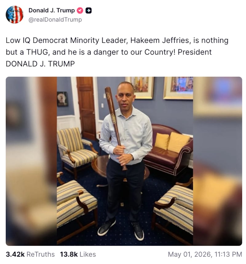 Among President Donald Trump’s late-night posting spree on Friday was this image.
