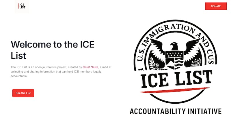ICE List homepage
