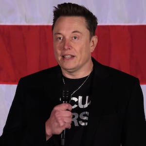 Elon Musk speaks at a Republican town hall in October.