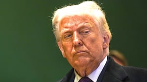 U.S. President Donald Trump is pictured after his meeting with Ukrainian President Volodymyr Zelensky