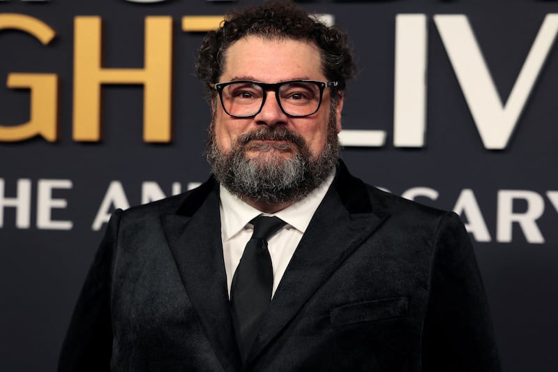 Bobby Moynihan arrives for the Saturday Night Live 50: The Anniversary Special at 30 Rockefeller Plaza in New York City, U.S.,  February 16, 2025