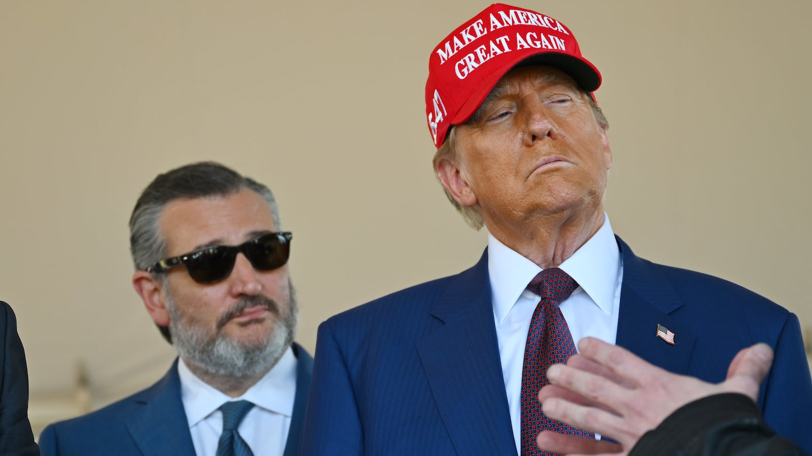 BROWNSVILLE, TEXAS - NOVEMBER 19: U.S. President-elect Donald Trump speaks alongside Elon Musk (R) and Senate members including (L-R) Sen. Bill Hagerty (R-TN), and Sen. Ted Cruz (R-TX) before attending a viewing of the launch of the sixth test flight of the SpaceX Starship rocket on November 19, 2024 in Brownsville, Texas. SpaceX’s billionaire owner, Elon Musk, a Trump confidante, has been tapped to lead the new Department of Government Efficiency alongside former presidential candidate Vivek Ramaswamy. (Photo by Brandon Bell/Getty Images)