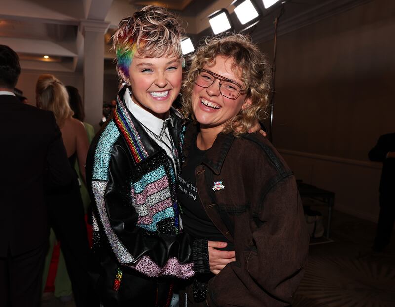 Jojo Siwa and Kath Ebbs at the 36th Annual GLAAD Media Awards held at The Beverly Hilton on March 27, 2025