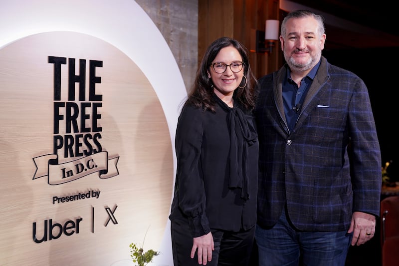 The Free Press' Honestly with Bari Weiss (L) hosts Senator Ted Cruz (R) presented by Uber and X on January 18, 2025 in Washington, DC.