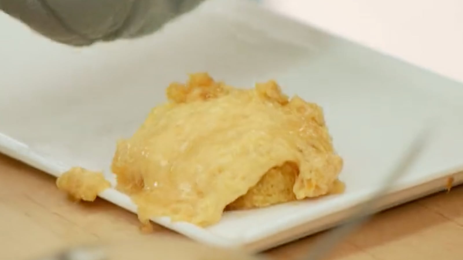 A photo still of a disastrous bake on 'The Great British Baking Show'