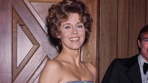 Jane Fonda attends the Fifth Annual American Film Institute (AFI) Lifetime Achievement Award Salute to Bette Davis at the Beverly Hilton Hotel on March 1, 1977.