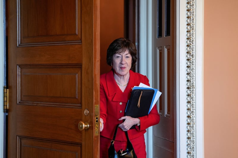 U.S. Senator Susan Collins (R-ME) arrives for U.S. Senate Republicans' press conference following their weekly policy lunch, on Capitol Hill in Washington, D.C., U.S., February 10, 2026.