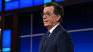 Stephen Colbert presenting the final ever episode of "The Late Show" on Thursday night.