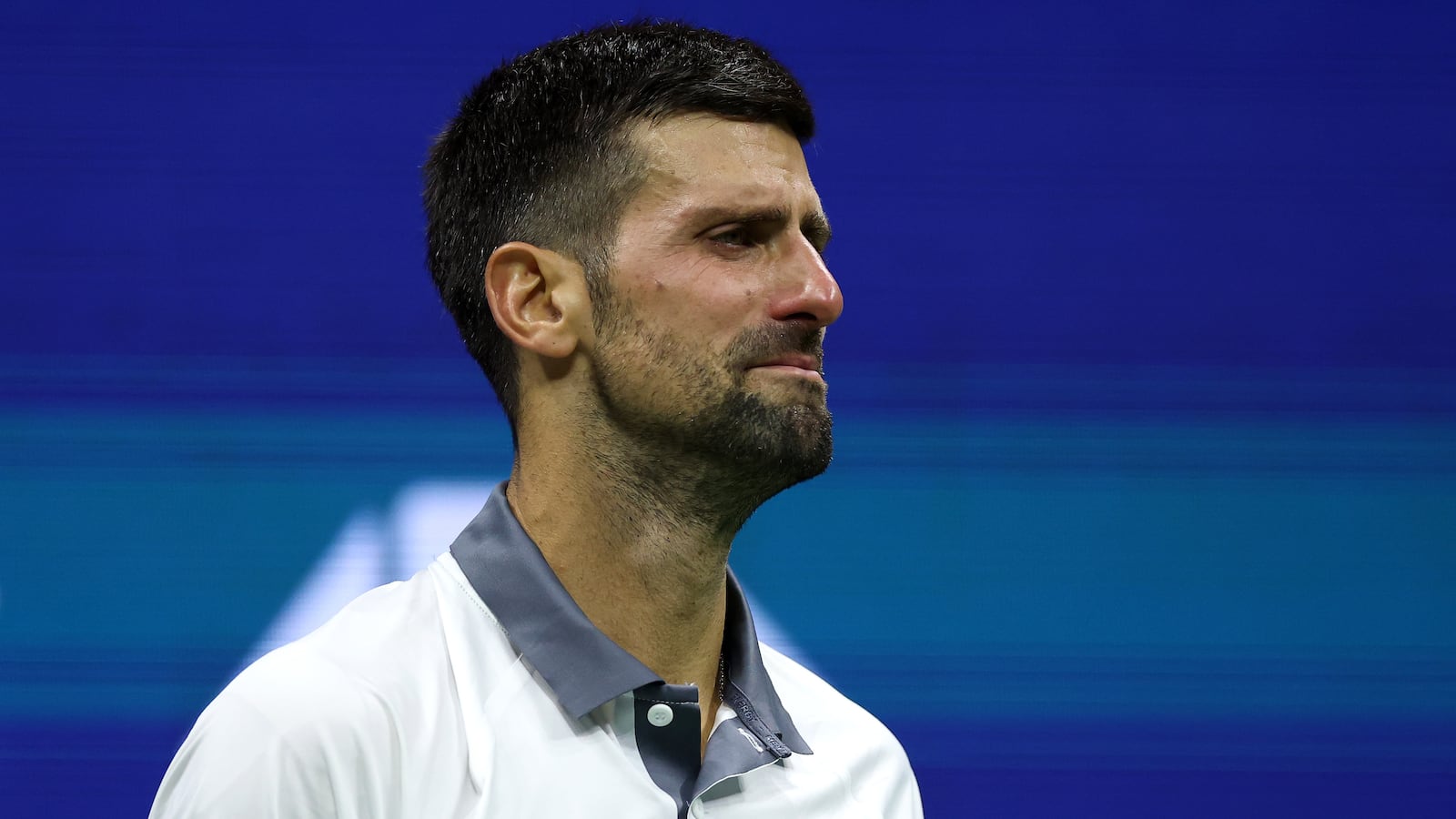 Novak Djokovic of Serbia reacts against Mariano Navone of Argentina during their Men's Singles First Round match on Day One of the 2026 US Open at USTA Billie Jean King National Tennis Center on August 30, 2026 in the Flushing neighborhood of the Queens borough of New York City.