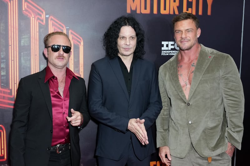 Ben Foster, Jack White and Alan Ritchson at the "Motor City" New York Premiere held at MoMA on July 13, 2026 in New York, New York.