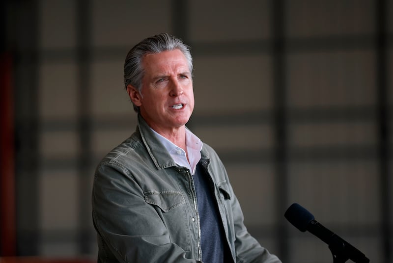 California Governor Gavin Newsom speaks at a news conference on February 2, 2026.