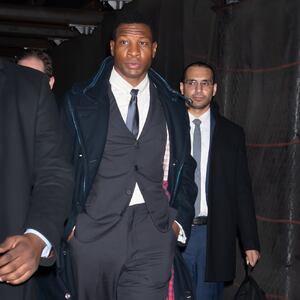 Jonathan Majors is seen leaving court on Dec. 8, 2023, in New York, New York.