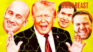 A photo illustration of Stephen Miller, Donald Trump, Marco Rubio, and JD Vance.