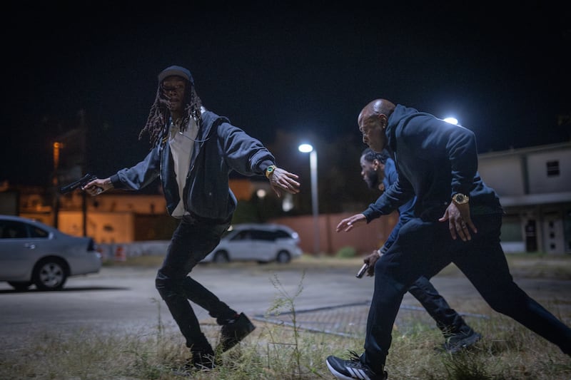 Wiz Khalifa, left, and Omar Epps, right, in ‘Moses the Black.’