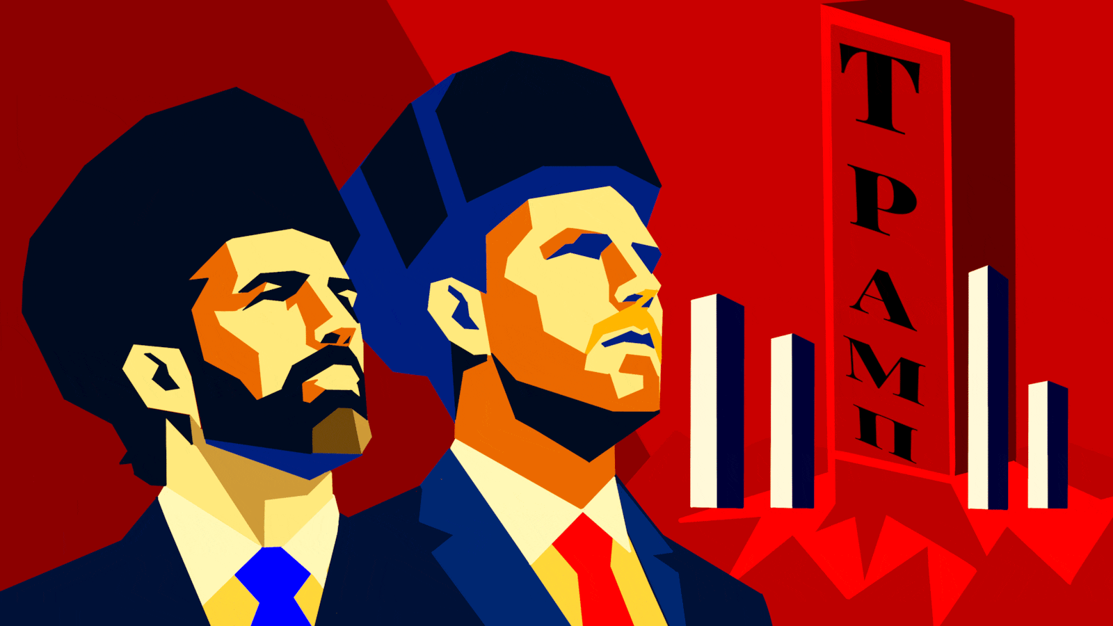 Donald Trump Jr, Eric Trump Russia animated illustration