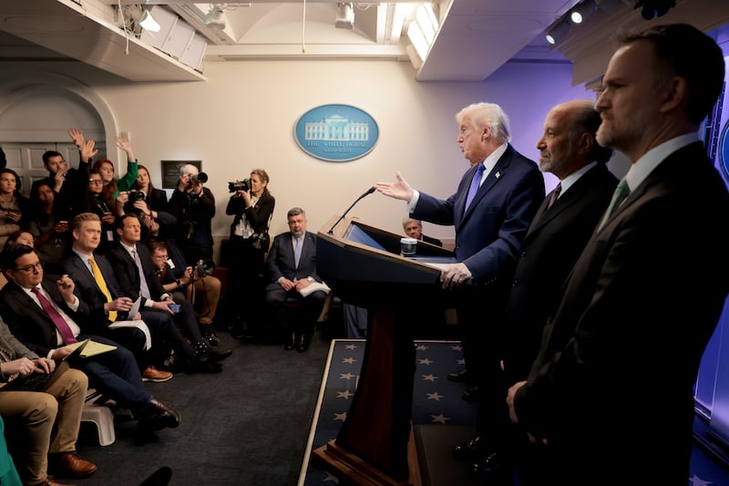 Trump, joined by Secretary of Commerce Howard Lutnick and U.S. Trade Representative Jamieson Greer, lashed out at the Supreme Court after it ruled that he did not have authority under the 1977 International Emergency Economic Powers Act to impose his tariffs.