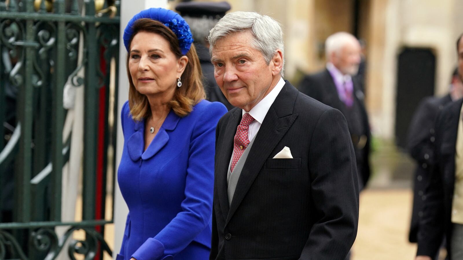 Michael and Carole Middleton arriving at Westminster Abbey, London, ahead of the coronation ceremony of King Charles III and Queen Camilla.