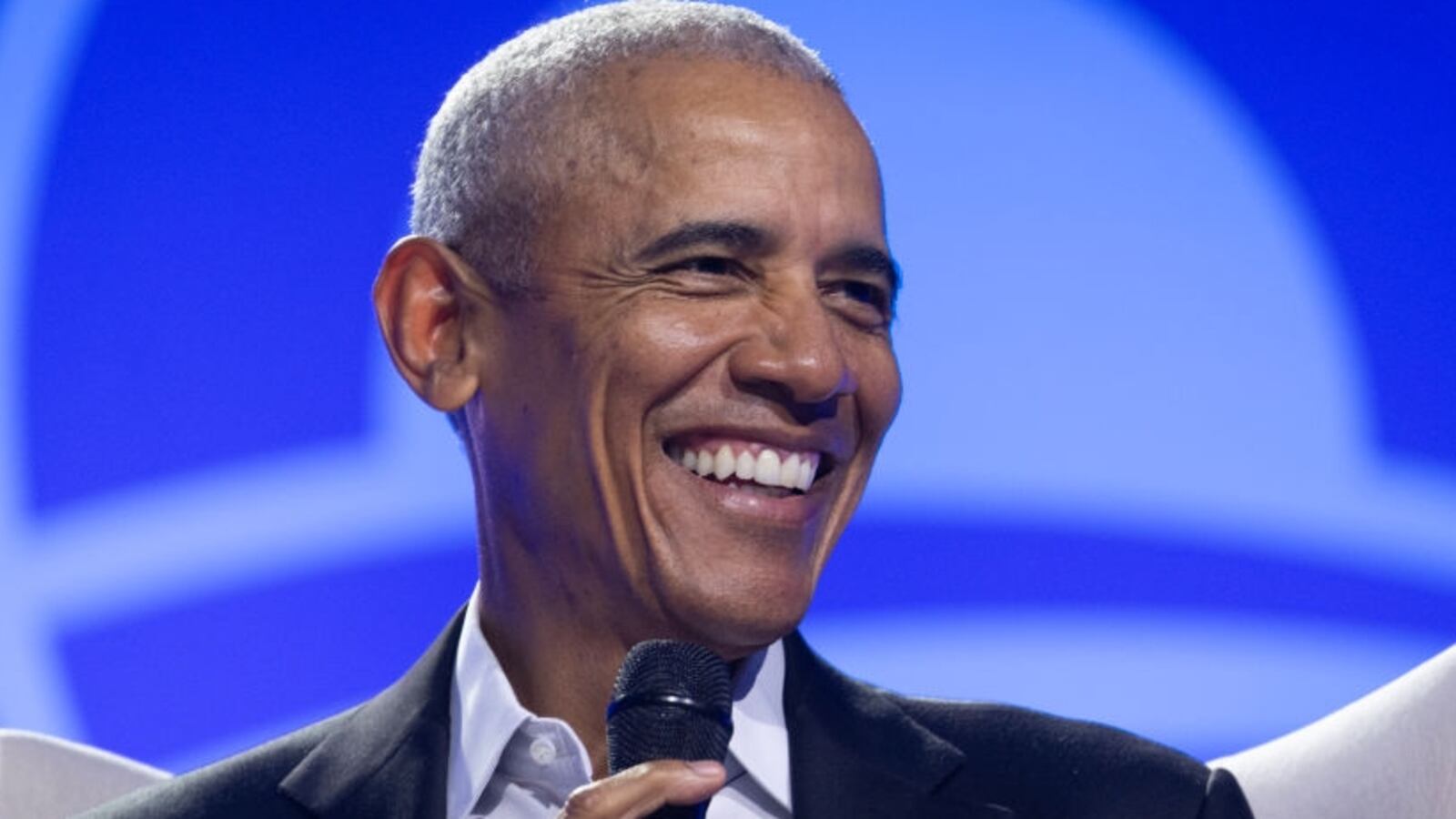 Former President Barack Obama moderates a conversation with Manu Meel, Co-Founder and CEO of BridgeUSA, Ainka Jackson, Founding executive director of the Selma Center for Nonviolence, Truth, and Reconciliation and Nika Kovač, Director of Slovenia-based Institute 8th of March during the Obama Foundation's 2024 Democracy Forum on December 05, 2024 in Chicago, Illinois. The 2024 Democracy Forum focused on "pluralism" and exploring how diverse communities can work together. (Photo by Scott Olson/Getty Images)