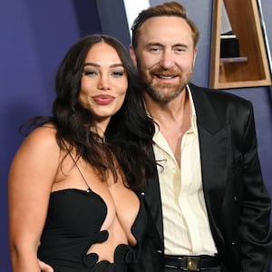 Jessica Ledon and David Guetta at the 2025 American Music Awards held at the Fontainebleau Las Vegas on May 26, 2025 in Las Vegas, Nevada.