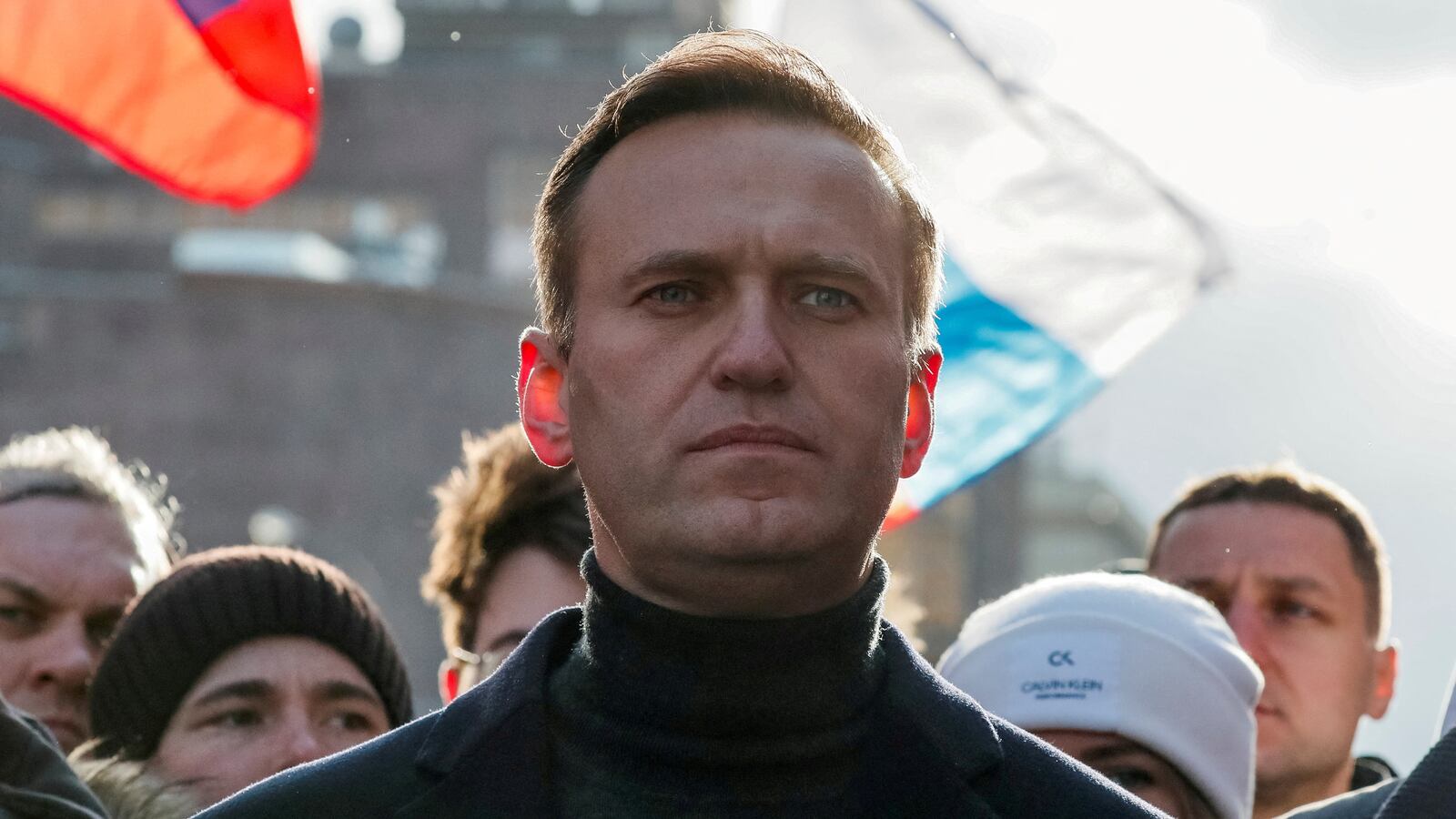 Russian opposition politician Alexei Navalny takes part in a rally to mark the 5th anniversary of opposition politician Boris Nemtsov's murder and to protest against proposed amendments to the country's constitution, in Moscow.
