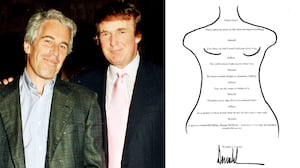 Jeffrey Epstein, Donald Trump, and Trump's birthday doodle letter to Jeffrey Epstein.