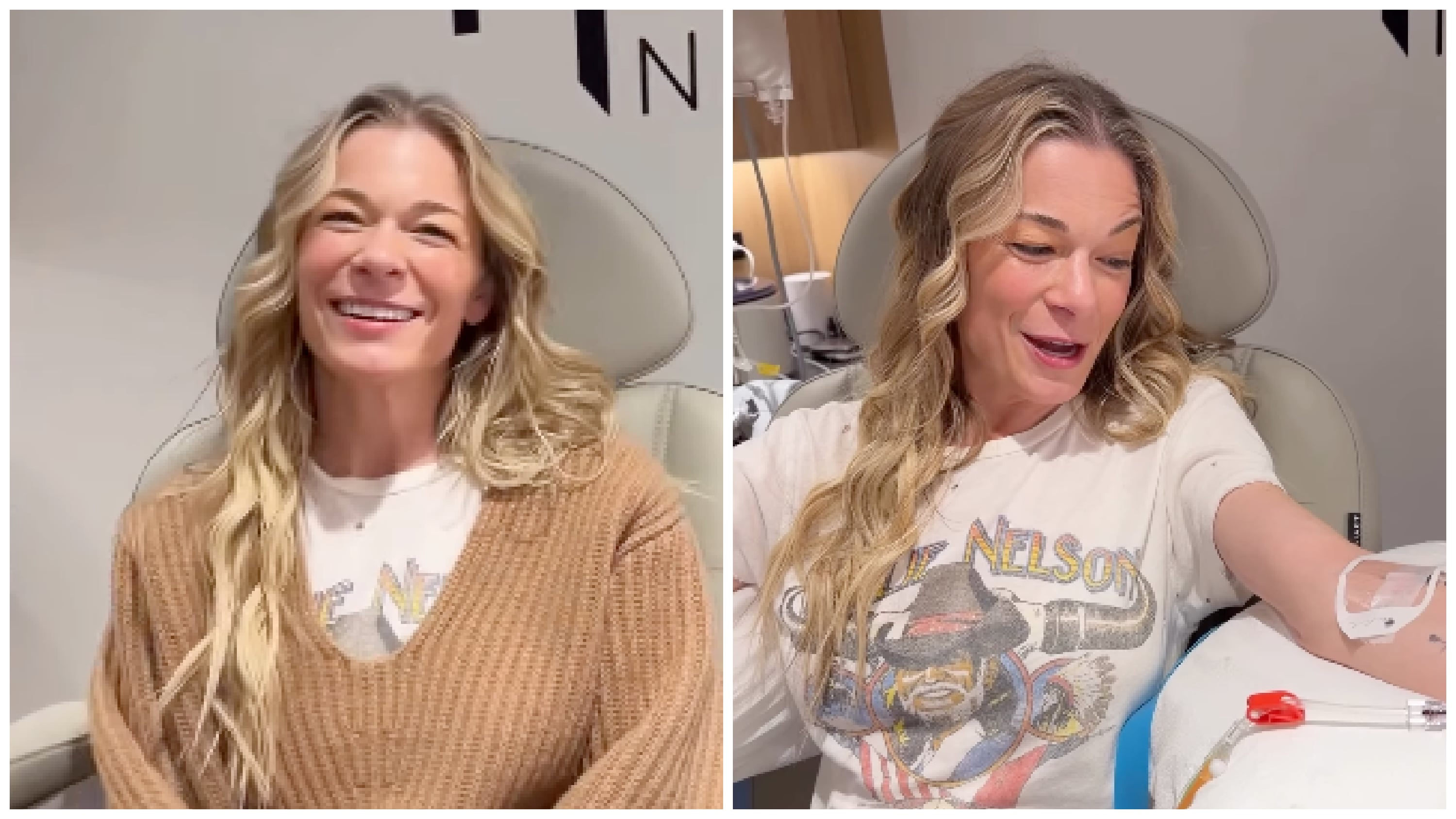 LeAnn Rimes mid-treatment at the Next Health clinic.