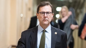 UNITED STATES - MARCH 4: Rep. Thomas Kean Jr., R-N.Y., arrives for the House Republican Conference caucus meeting in the U.S. Capitol on Wednesday, March 4, 2026. (Bill Clark/CQ-Roll Call, Inc via Getty Images)
