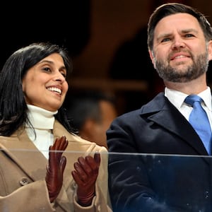 JD Vance, Vice President of the United States, with his wife Usha (left) during the Opening Ceremony for the Milano Cortina 2026 Winter Olympics, San Siro, Milan. Picture date: Friday February 6, 2026. (Photo by Peter Kneffel/POOL/PA Images via Getty Images)