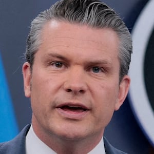 U.S. Secretary of Defense Pete Hegseth holds a briefing with Chairman of the Joint Chiefs of Staff General Dan Caine, amid the U.S.-Israeli war on Iran, at the Pentagon in Washington, D.C., U.S., March 19, 2026. REUTERS/Evan Vucci