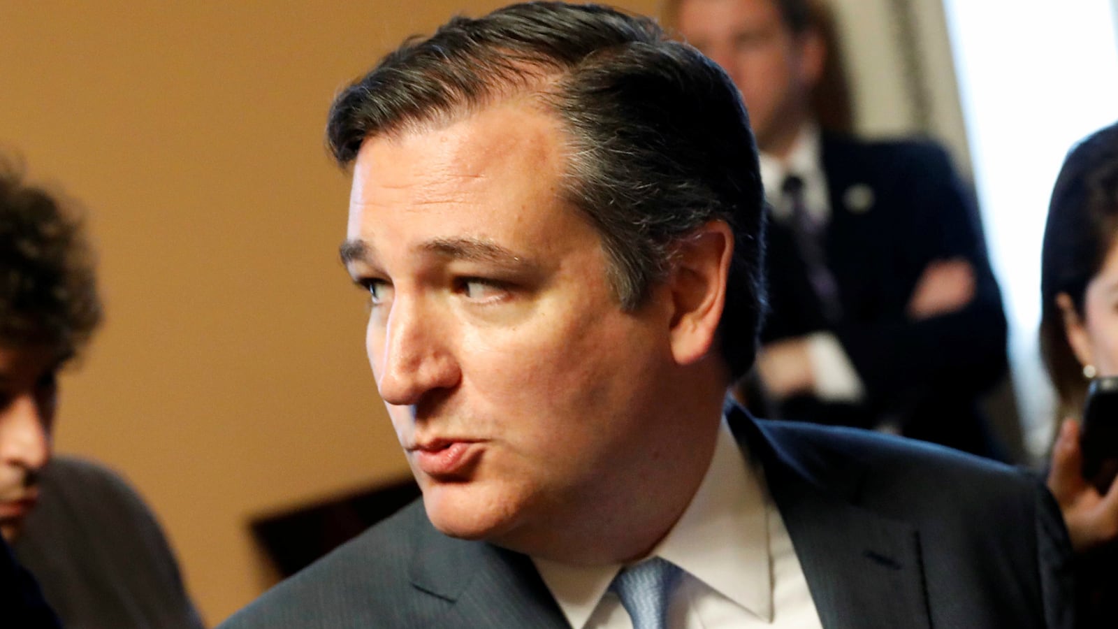 Senator Ted Cruz speaks to reporters.