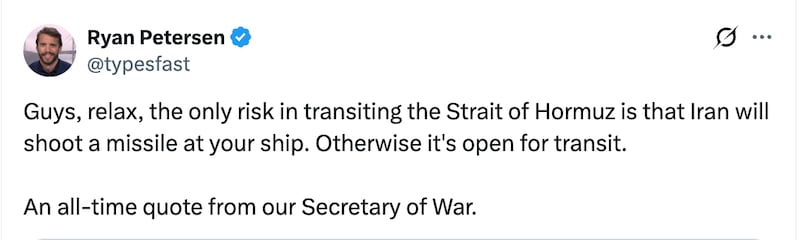 The internet reacts to Defense Secretary Hegseth's bonkers quote.