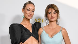 Olivia Wilde and Penélope Cruz at "The Invite" Los Angeles Premiere held at DGA Theater on June 24, 2026 in Los Angeles, California. (Photo by Gilbert Flores/Variety via Getty Images)