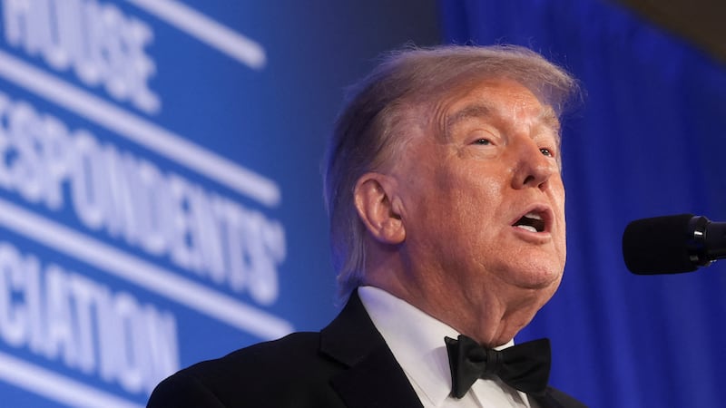 U.S. President Donald Trump delivers remarks at the White House Correspondents' Association (WHCA) Dinner, which was rescheduled from April after it was interrupted when a man tried to force his way through security and fired a shotgun, at the Waldorf Astoria hotel in Washington, D.C., U.S., July 24, 2026. REUTERS/Jonathan Ernst