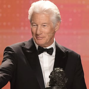 TOPSHOT - US actor Richard Gere receives the International Award during the 39th Goya awards ceremony at the Granada Conference and Exhibition Center in Granada, on February 8, 2025. (Photo by CRISTINA QUICLER / AFP) (Photo by CRISTINA QUICLER/AFP via Getty Images)