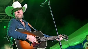 LOUISVILLE, KENTUCKY - AUGUST 21: Justin Moore performs during day 7 of the Kentucky State Fair at the Kentucky Fair & Exposition Center on August 21, 2024 in Louisville, Kentucky. (Photo by Stephen J. Cohen/Getty Images)
