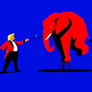 Donald Trump, elephant illustration