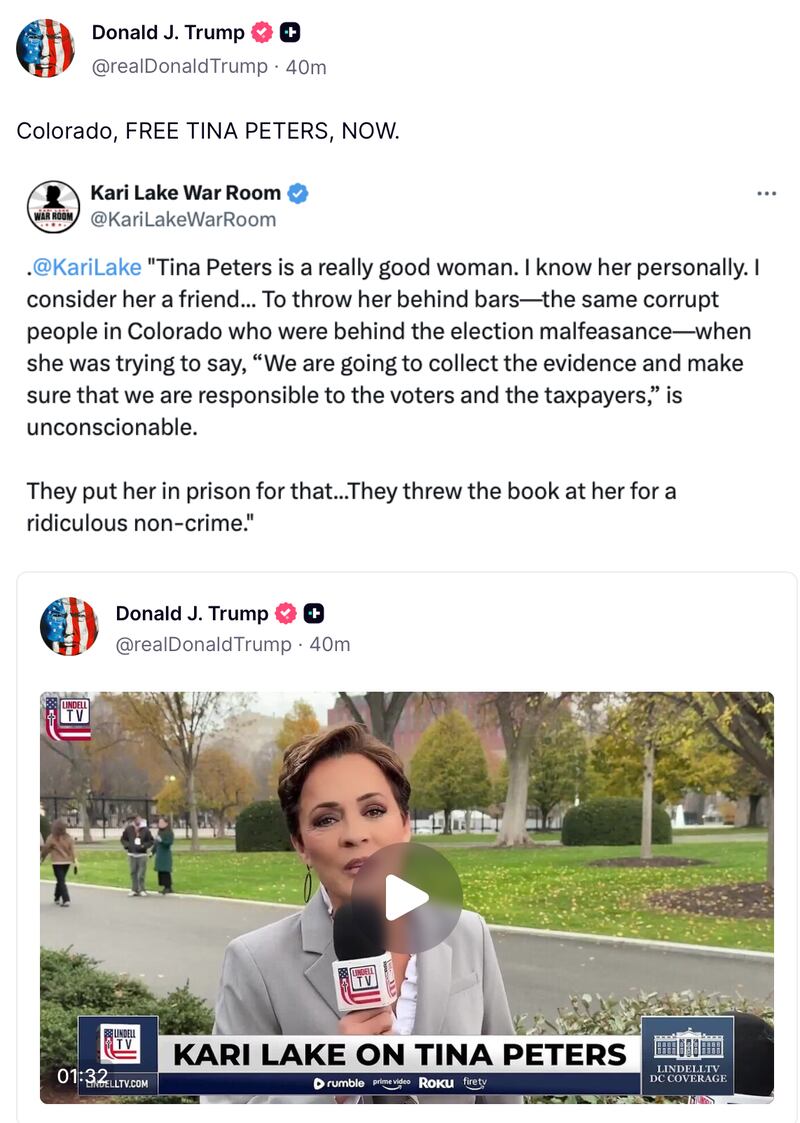 Donald Trump goes on a Truth Social posting spree.