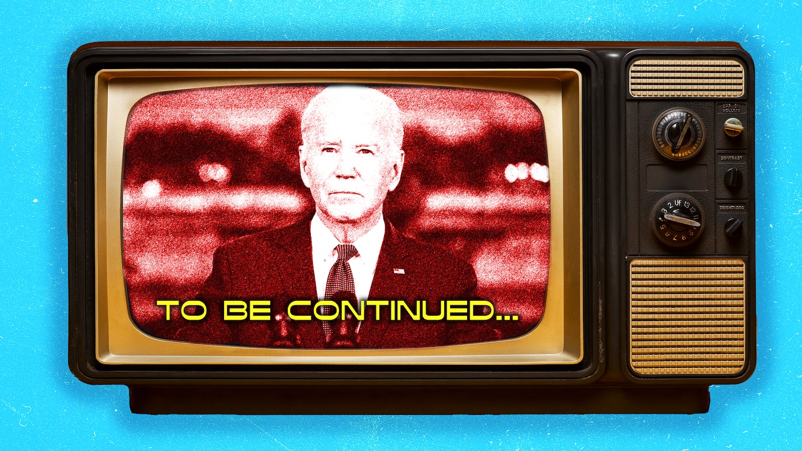 Joe Biden in vintage television photo illustration