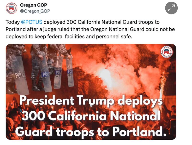 The post by Oregon's GOP.