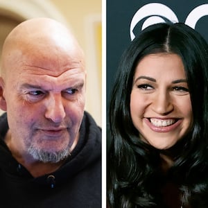 Gisele Fetterman, John Fetterman and Katie Miller