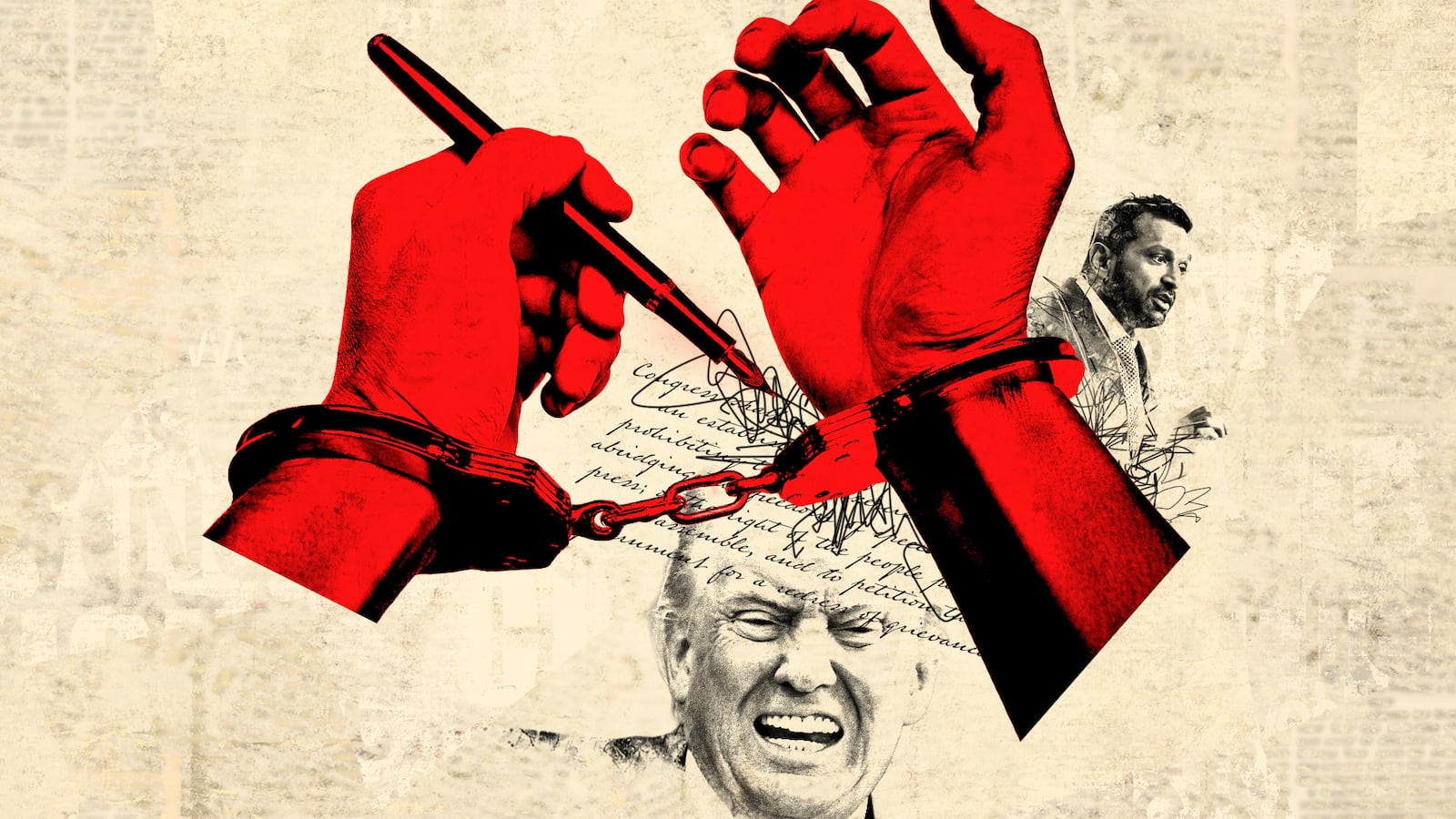 Donald Trump and Kash Patel's attack on the free press. illo