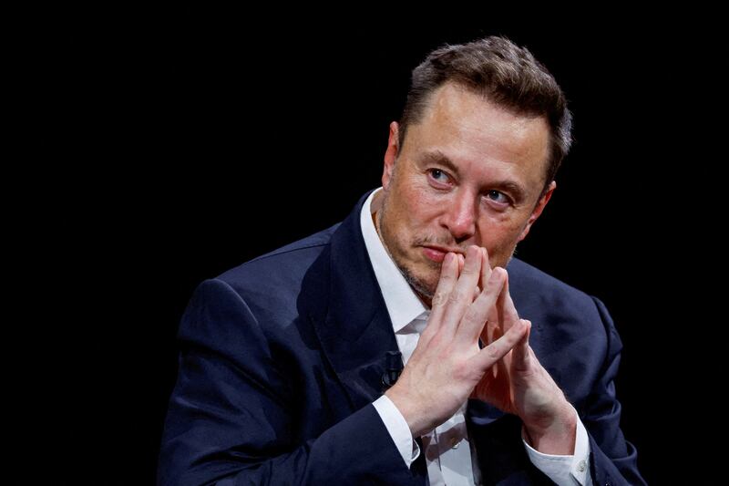 FILE PHOTO: Elon Musk, CEO of Tesla and SpaceX, gestures as he attends the Viva Technology conference dedicated to innovation and startups at the Porte de Versailles exhibition centre in Paris, France, June 16, 2023. REUTERS/Gonzalo Fuentes/File Photo