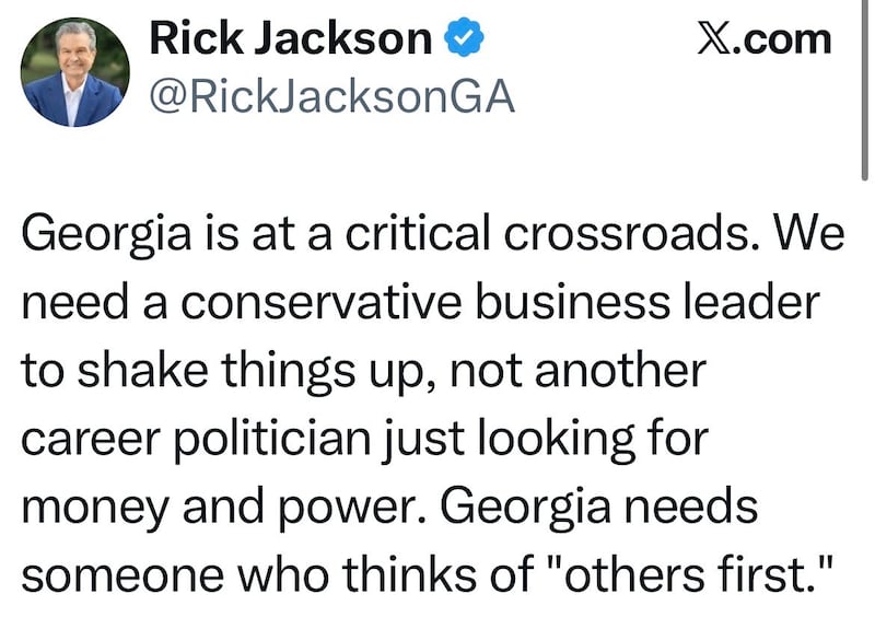 Jackson has pitched himself on his business history and as someone who will think of others first.