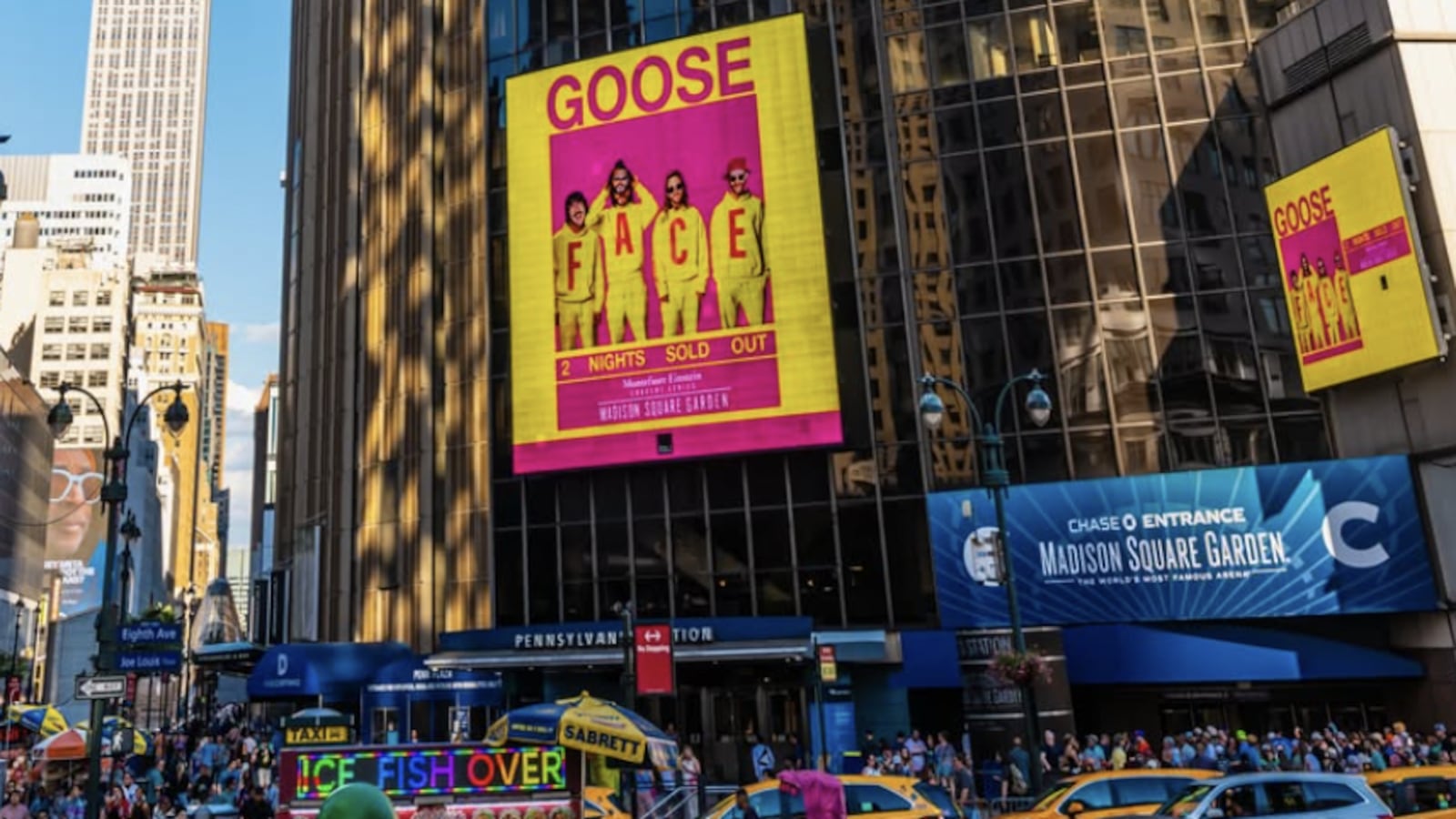 Madison Square Garden displays poster for Goose concert.