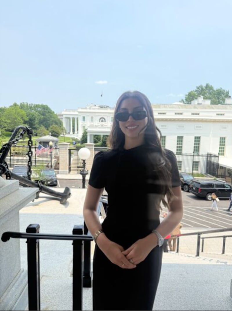 Julia Varvaro poses at the White House.