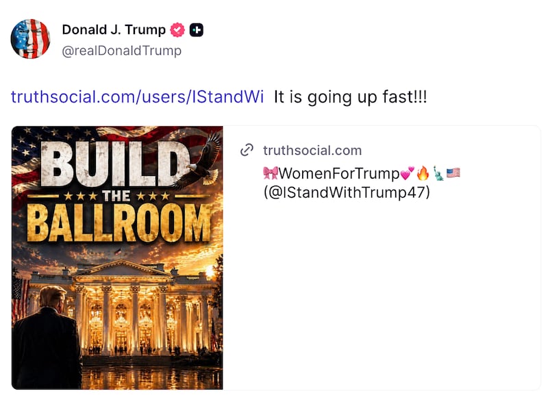 Screenshot of Trump's Truth Social post.