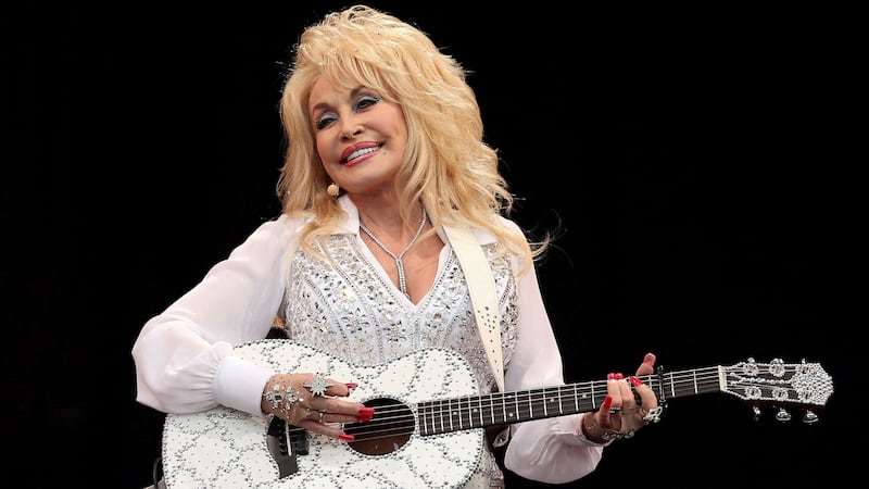 Parton performs at Glastonbury Festival in June 2014.