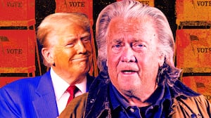 A photo illustration of Donald Trump and Steve Bannon.